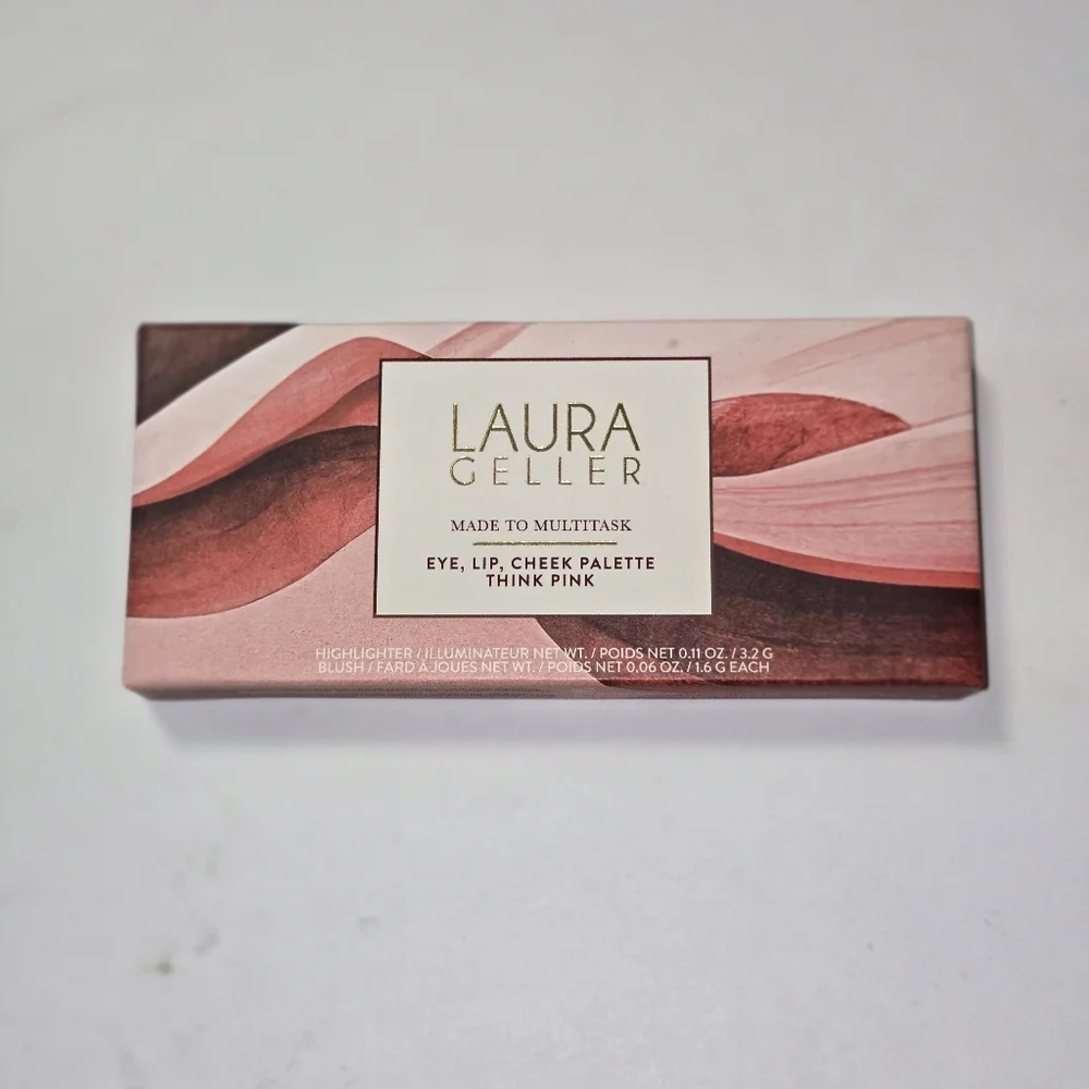 LAURA GELLER Multitasking Cream to Powder Trio Eye, Lip, Cheek Think Pink
